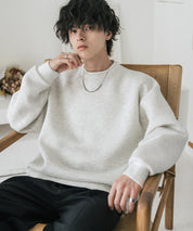 オーバーサイズダンボールニットフェイクレイヤードプルオーバートレーナー 16184