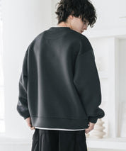 オーバーサイズダンボールニットフェイクレイヤードプルオーバートレーナー 16184