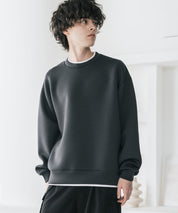 オーバーサイズダンボールニットフェイクレイヤードプルオーバートレーナー 16184