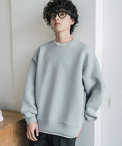 オーバーサイズダンボールニットフェイクレイヤードプルオーバートレーナー 16184