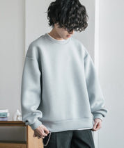オーバーサイズダンボールニットフェイクレイヤードプルオーバートレーナー 16184