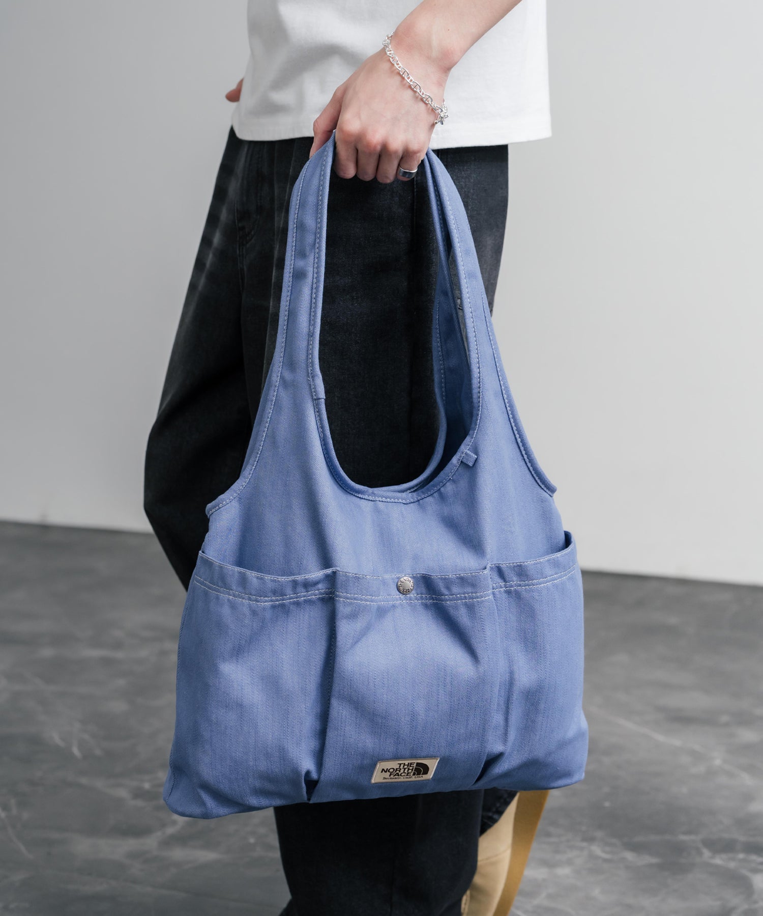 THE NORTH FACE WHITE LABEL WL TRIG BAG ナイロンデニムワンポイントロゴショルダートートバッグ 16204