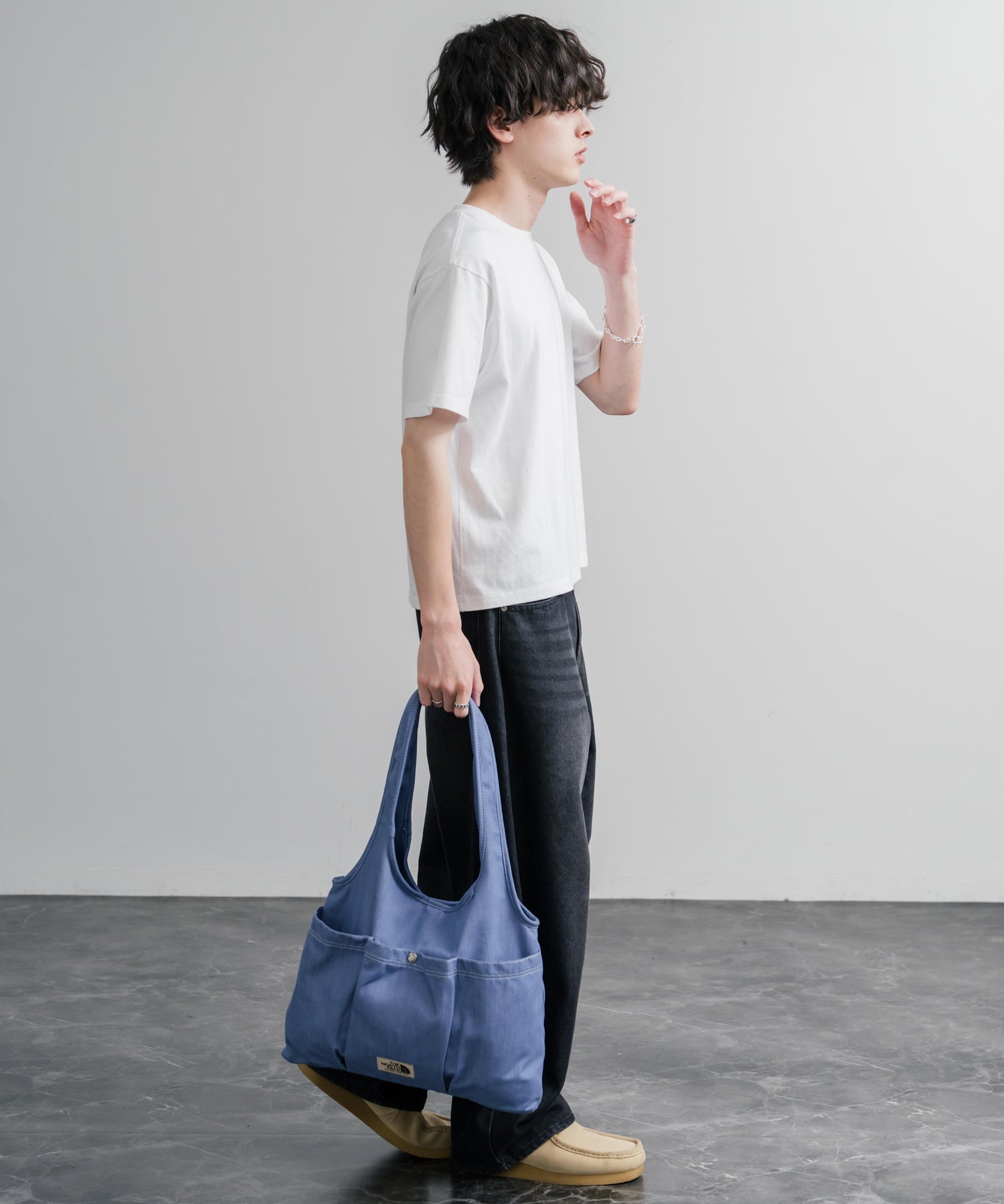 THE NORTH FACE WHITE LABEL WL TRIG BAG ナイロンデニムワンポイントロゴショルダートートバッグ 16204