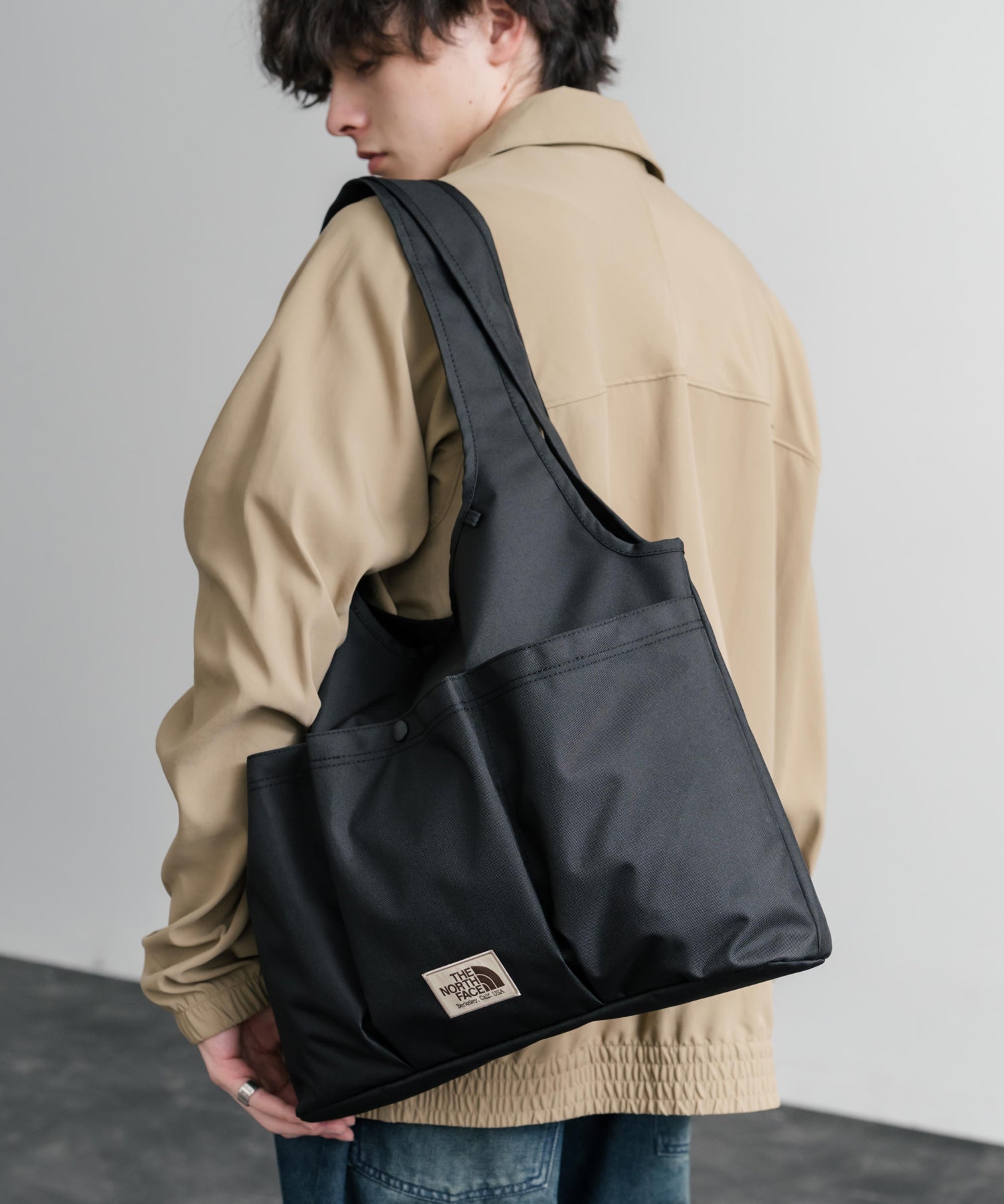 THE NORTH FACE WHITE LABEL WL TRIG BAG ナイロンデニムワンポイントロゴショルダートートバッグ 16204