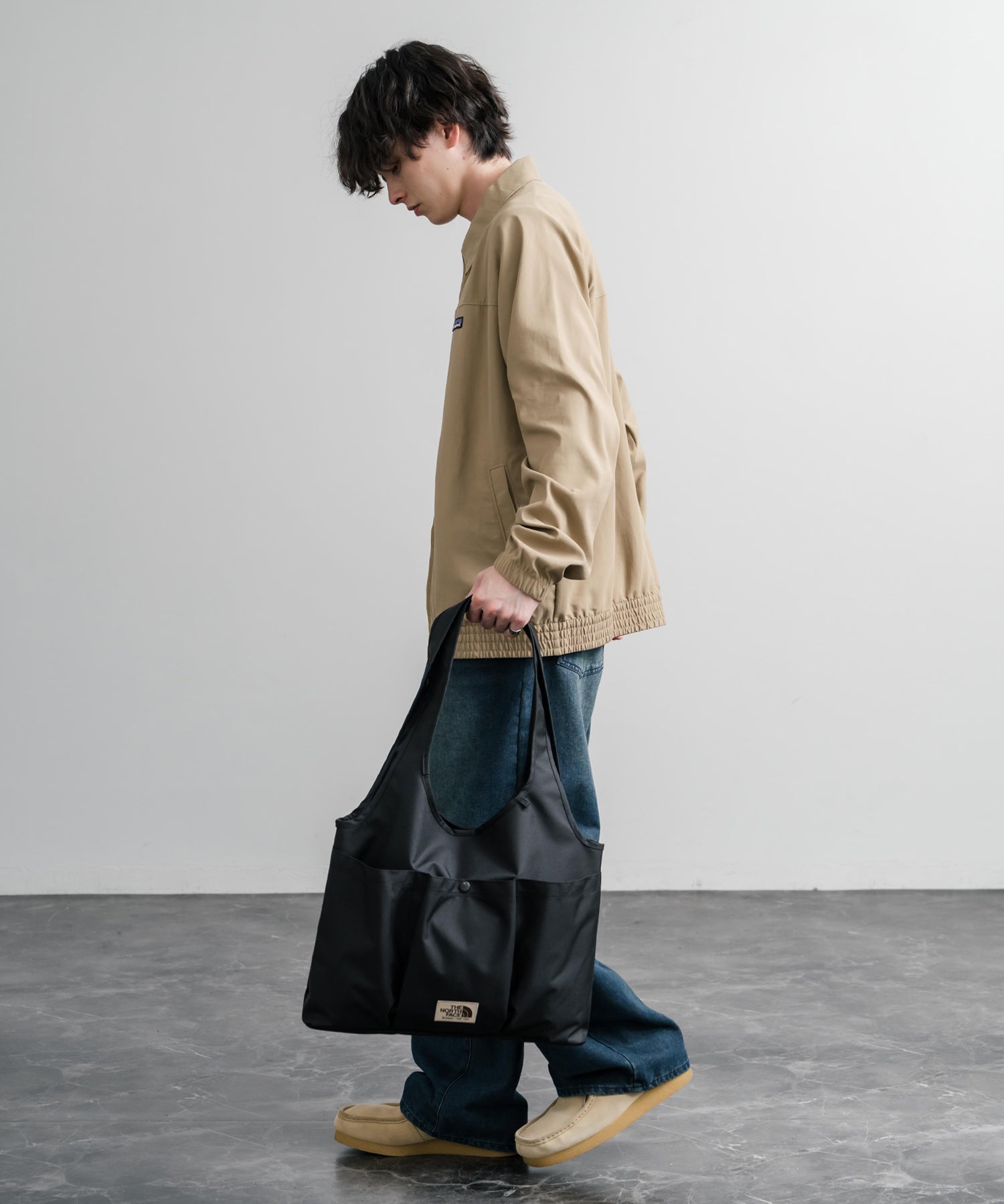 THE NORTH FACE WHITE LABEL WL TRIG BAG ナイロンデニムワンポイントロゴショルダートートバッグ 16204