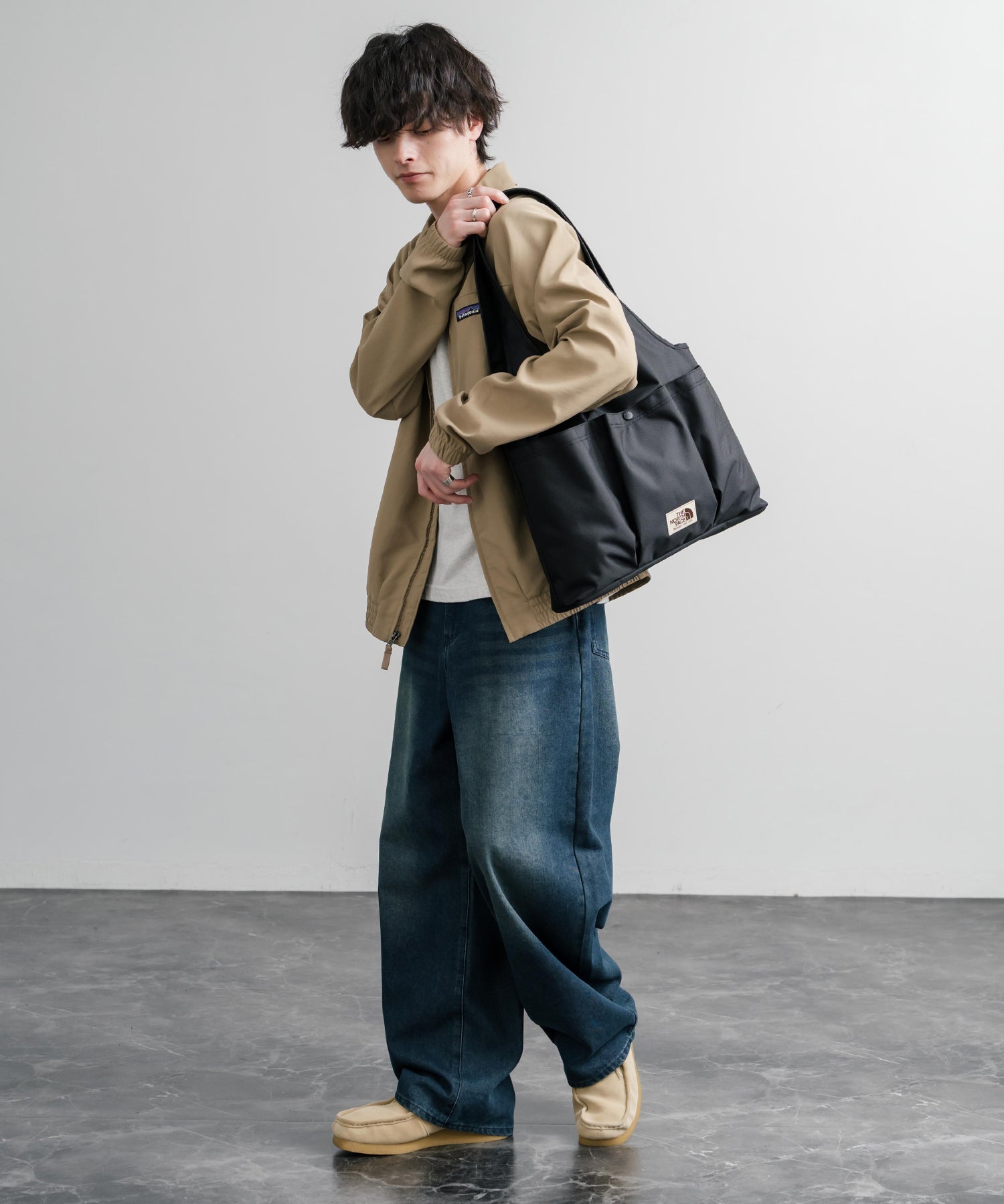 THE NORTH FACE WHITE LABEL WL TRIG BAG ナイロンデニムワンポイントロゴショルダートートバッグ 16204
