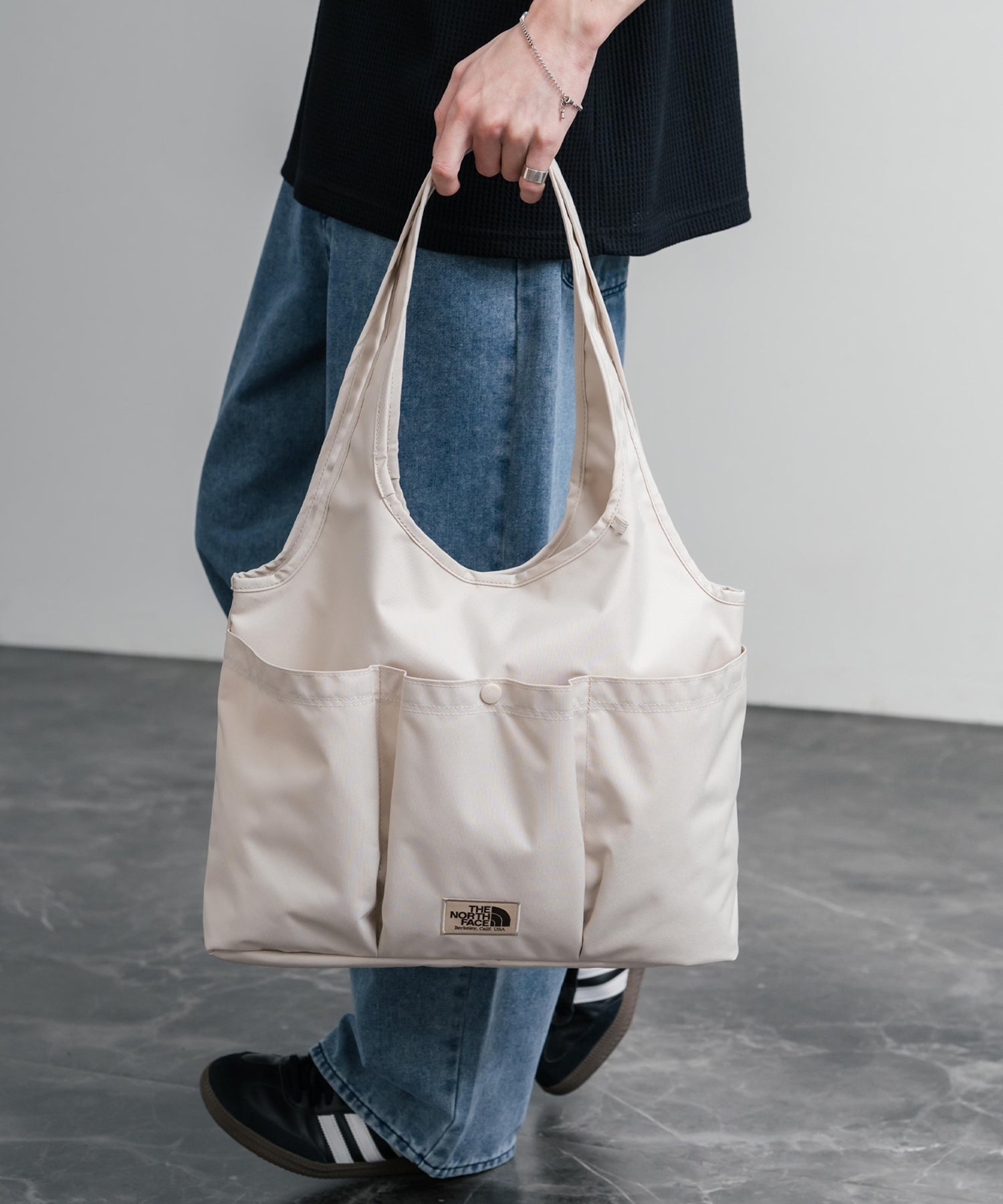 THE NORTH FACE WHITE LABEL WL TRIG BAG ナイロンデニムワンポイントロゴショルダートートバッグ 16204