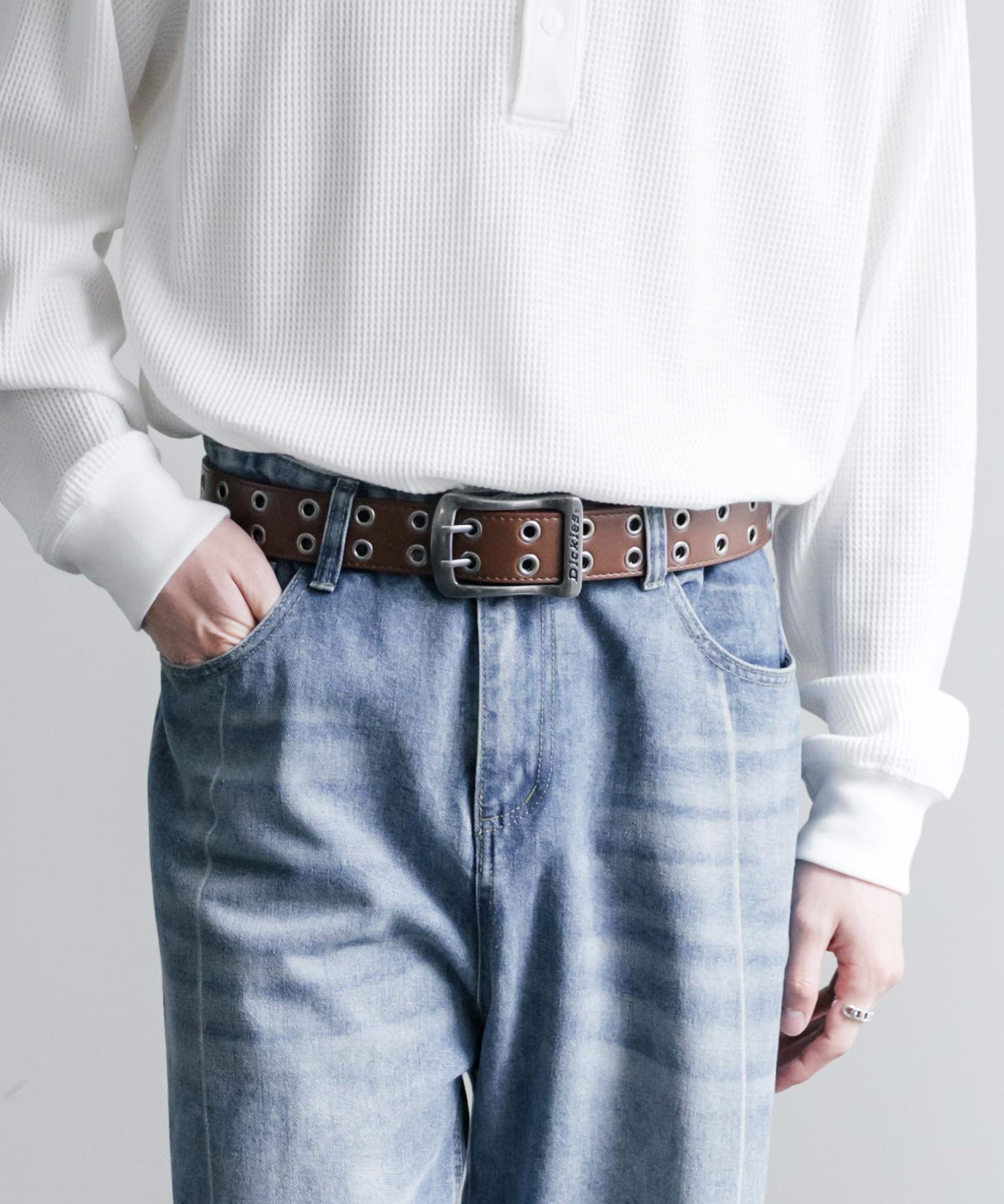 新色追加 Dickies ディッキーズ 40mm スクエアバックル ダブルハトメベルト 16240