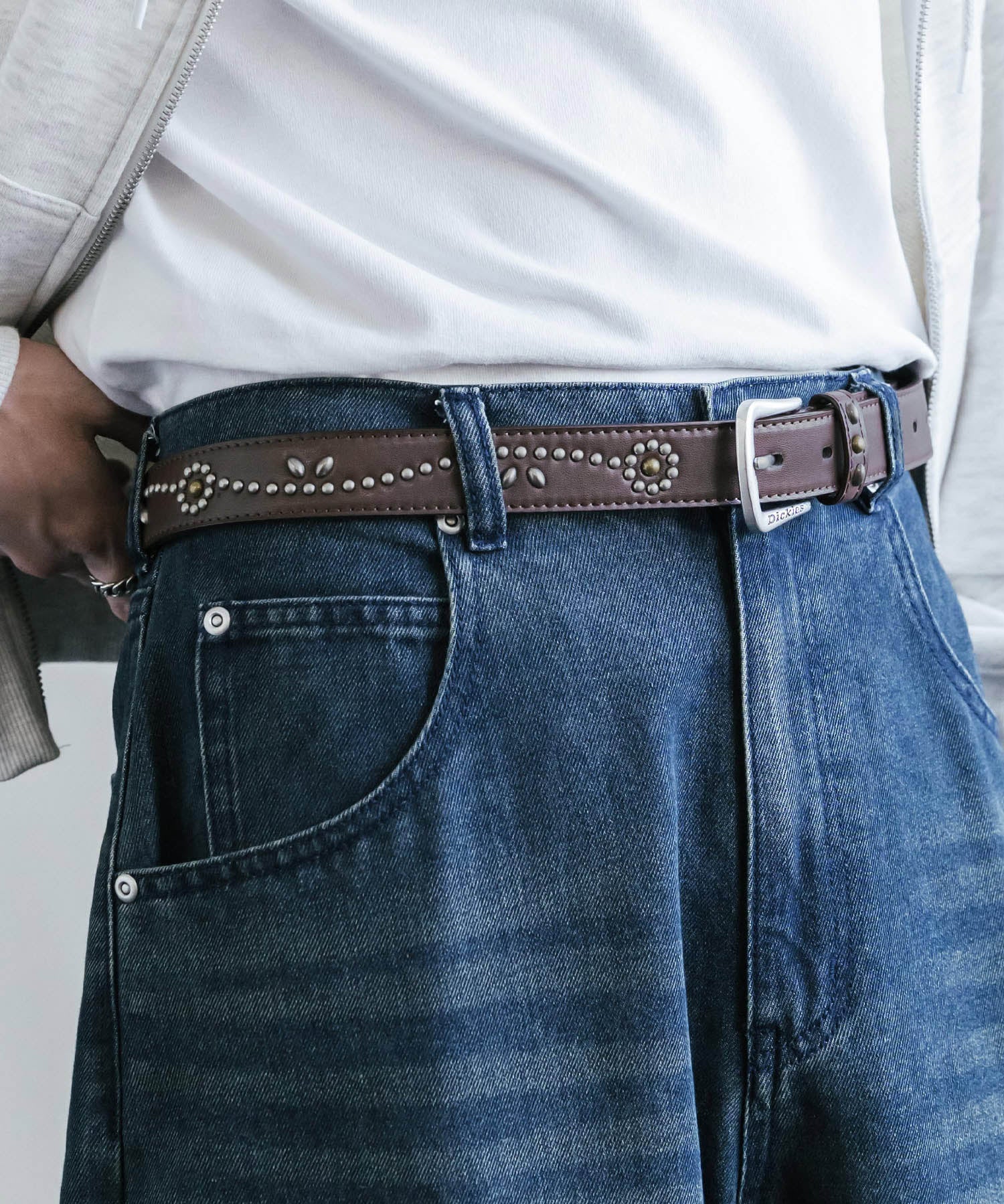 Dickies ディッキーズ サイズ調整可能 30mm PUレザー スタッズベルト 16243