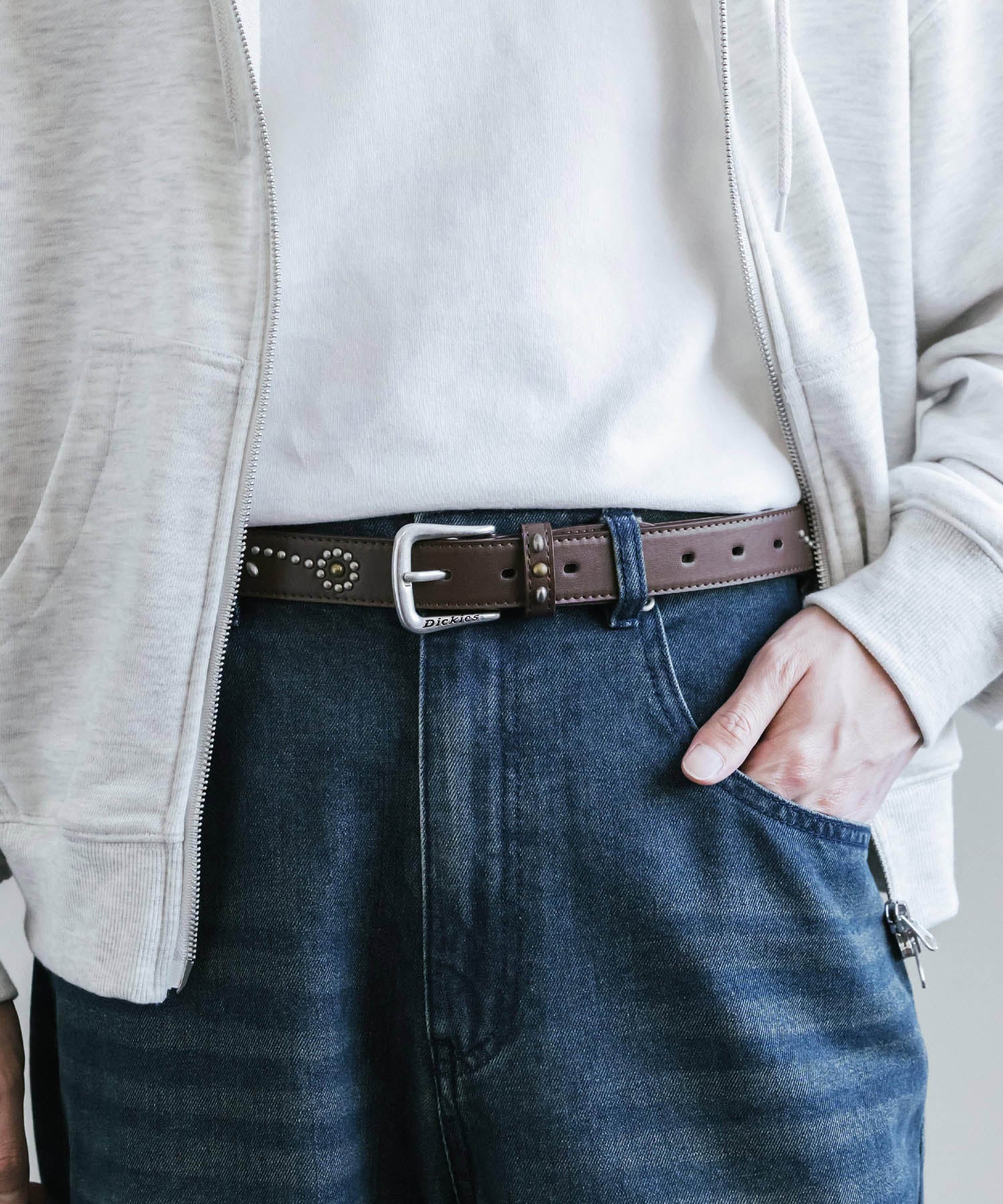 Dickies ディッキーズ サイズ調整可能 30mm PUレザー スタッズベルト