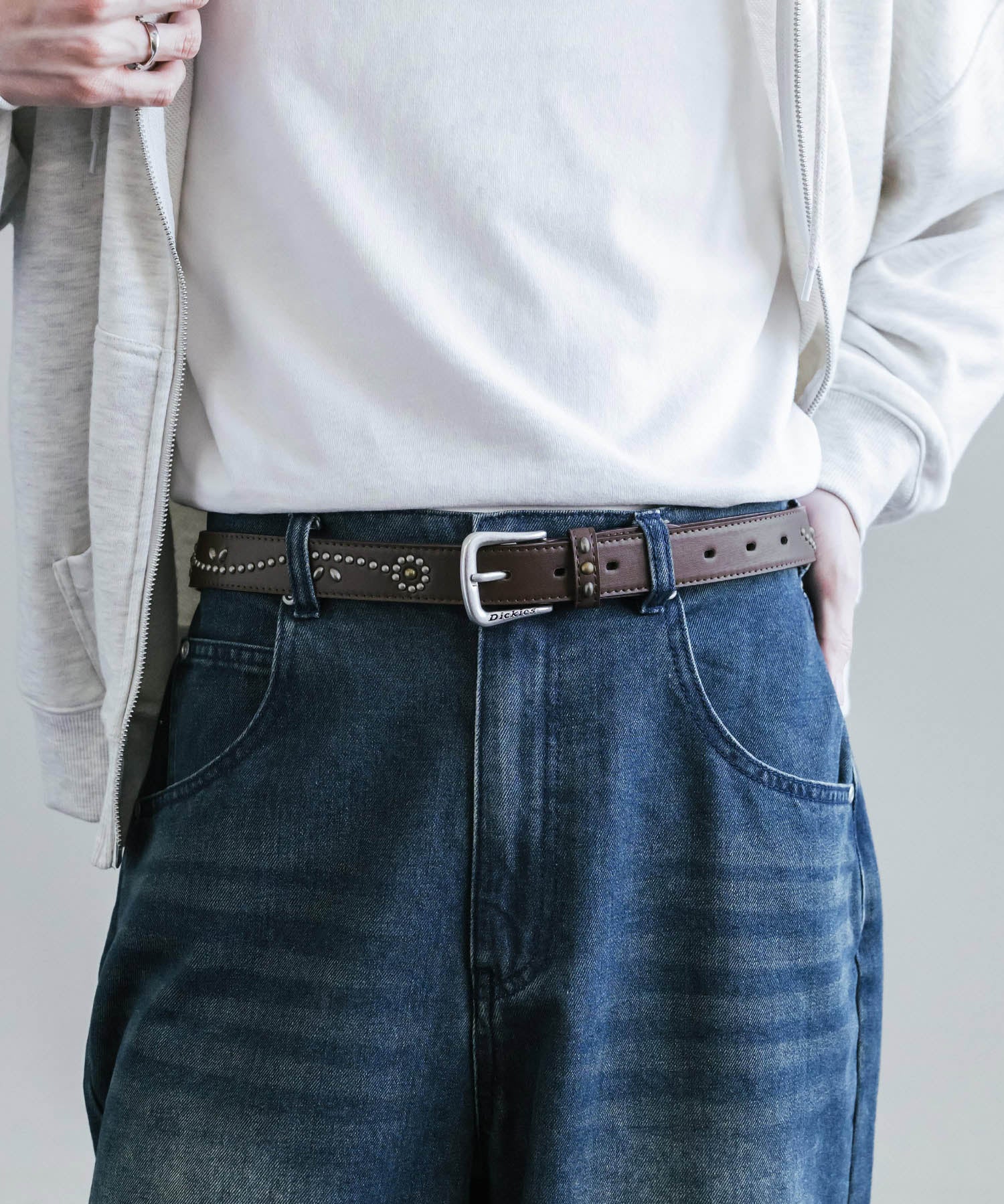 Dickies ディッキーズ サイズ調整可能 30mm PUレザー スタッズベルト 16243