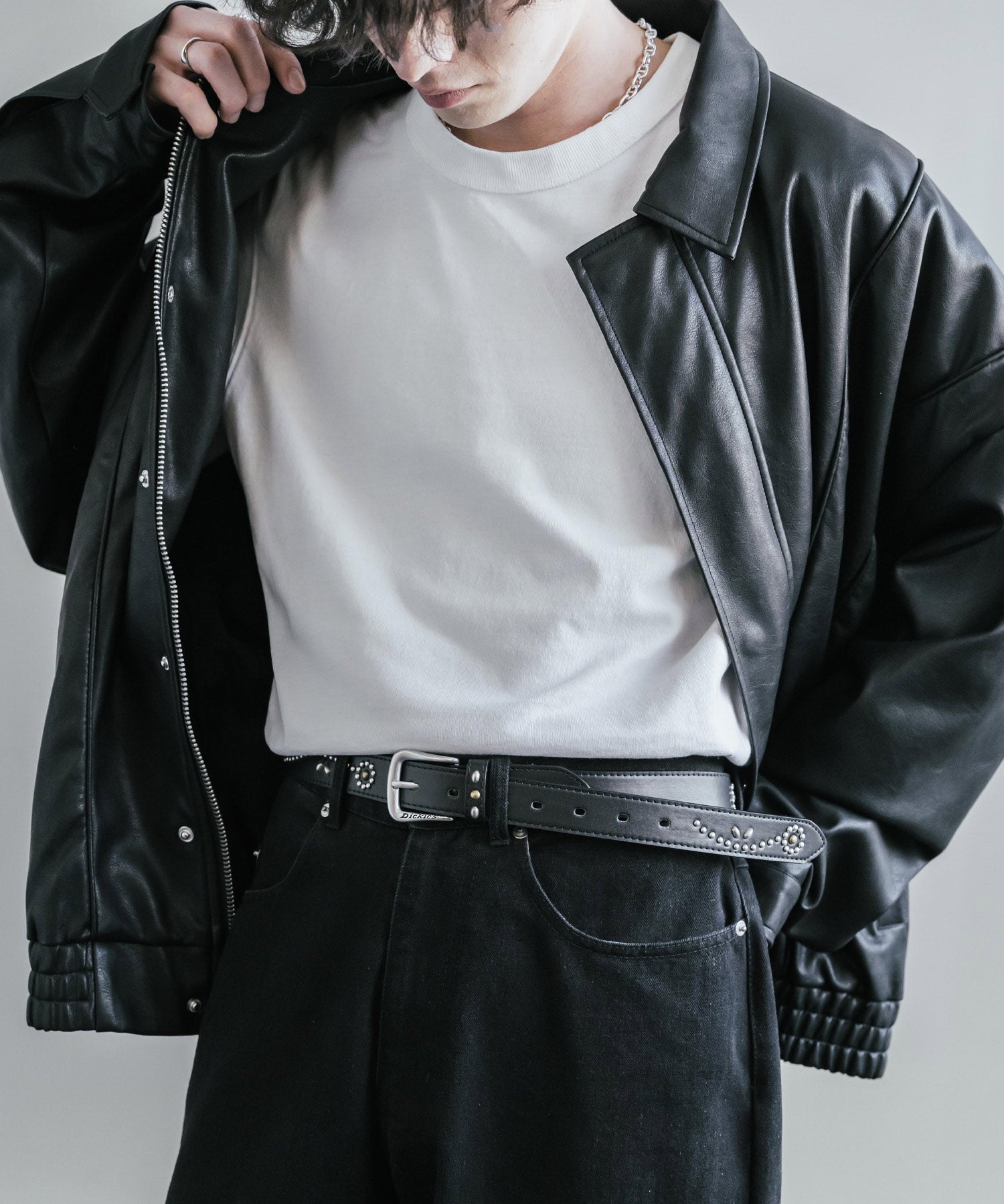 Dickies ディッキーズ サイズ調整可能 30mm PUレザー スタッズベルト 16243