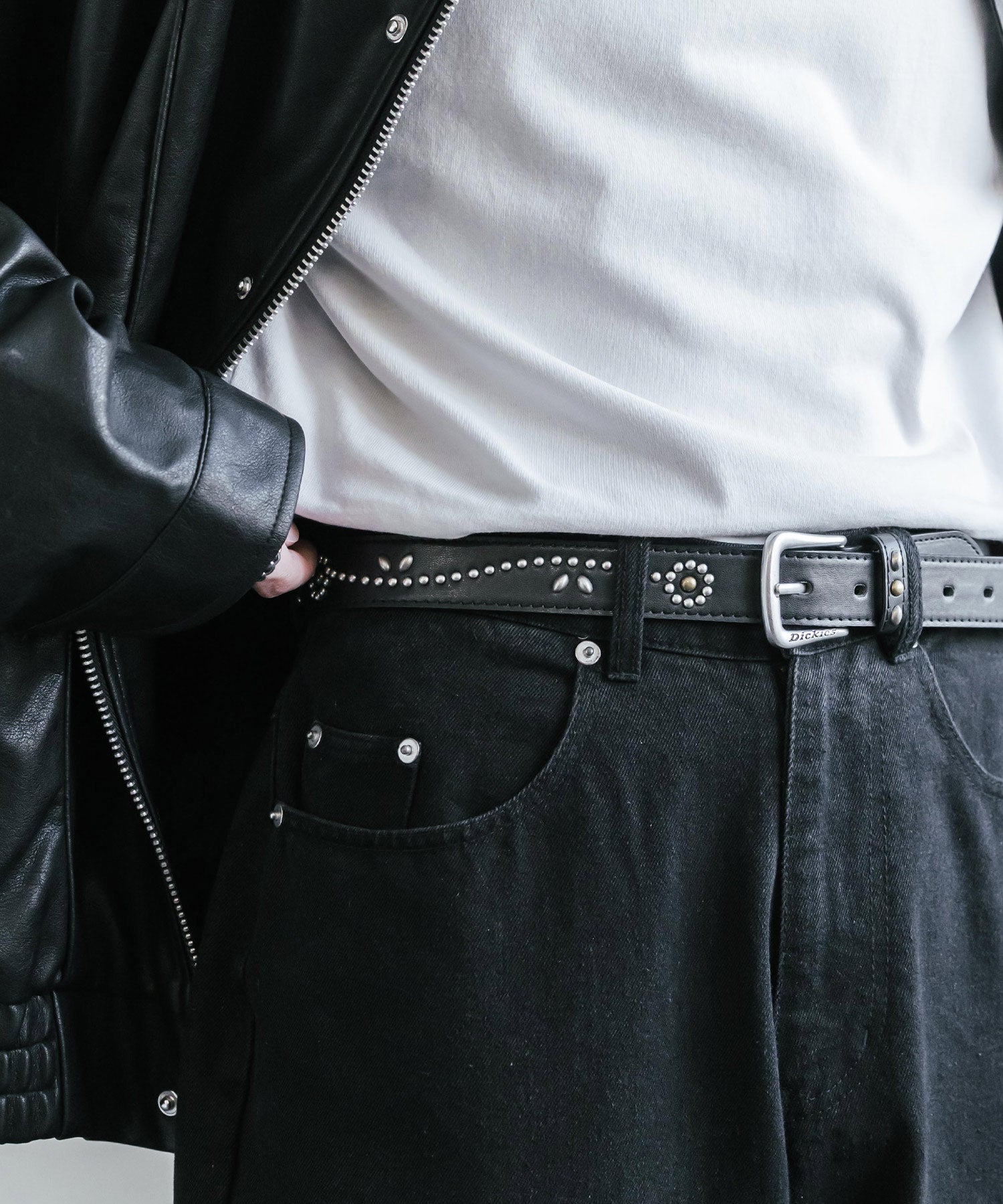 Dickies ディッキーズ サイズ調整可能 30mm PUレザー スタッズベルト 16243