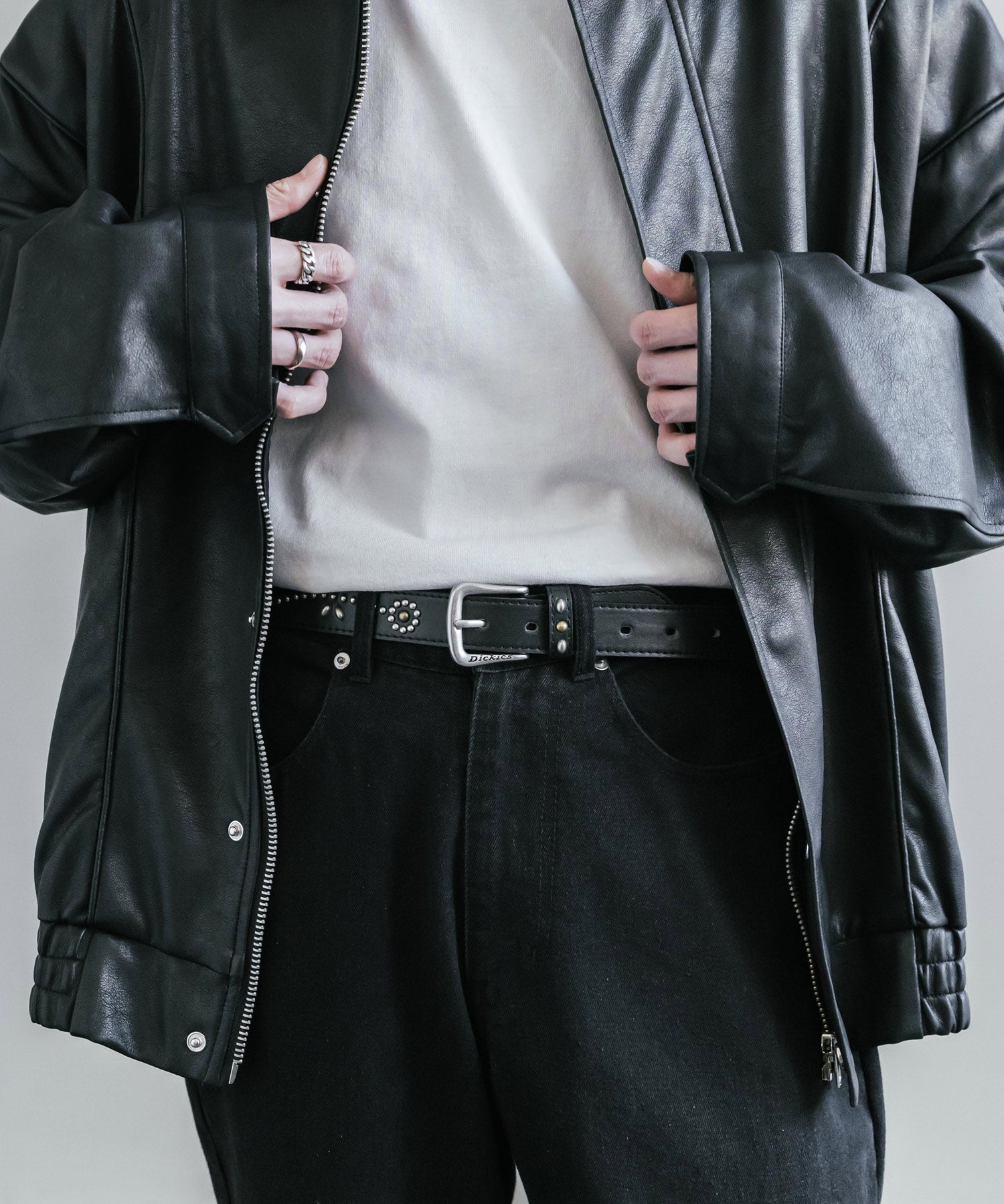 Dickies ディッキーズ サイズ調整可能 30mm PUレザー スタッズベルト 16243