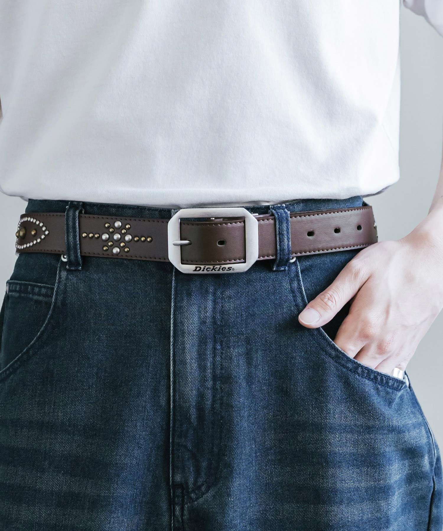 Dickies ディッキーズ サイズ調整可能 35mm PUレザースクエアバックル