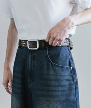 Dickies ディッキーズ サイズ調整可能 35mm PUレザースクエアバックルスタッズベルト 16244