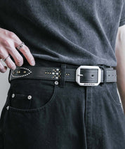 Dickies ディッキーズ サイズ調整可能 35mm PUレザースクエアバックルスタッズベルト 16244