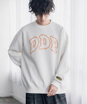 ddp ディーディーピー オーバーサイズグラフィックプリント裏起毛ロゴ刺繍クルーネック長袖トレーナースウェット 16247