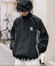MLB メジャーリーグベースボール NYY LAD SD 別注 オーバーサイズ ナイロントラックジャケット/ワンポイントロゴ刺繍スタンドネックブルゾン 16321