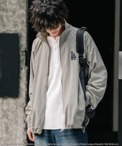 MLB メジャーリーグベースボール NYY LAD SD 別注 オーバーサイズ ナイロントラックジャケット/ワンポイントロゴ刺繍スタンドネックブルゾン 16321