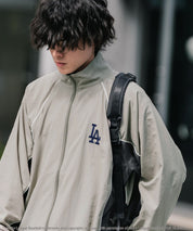 MLB メジャーリーグベースボール NYY LAD SD 別注 オーバーサイズ ナイロントラックジャケット/ワンポイントロゴ刺繍スタンドネックブルゾン 16321