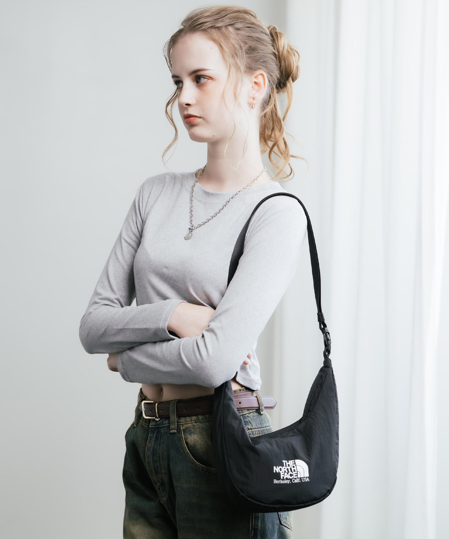 日本未展開モデル THE NORTH FACE ザ・ノースフェイス WHITE LABEL ホワイトレーベル HOBO BAG MINI 2WAYショルダーバッグ/ハンドバッグ 16355