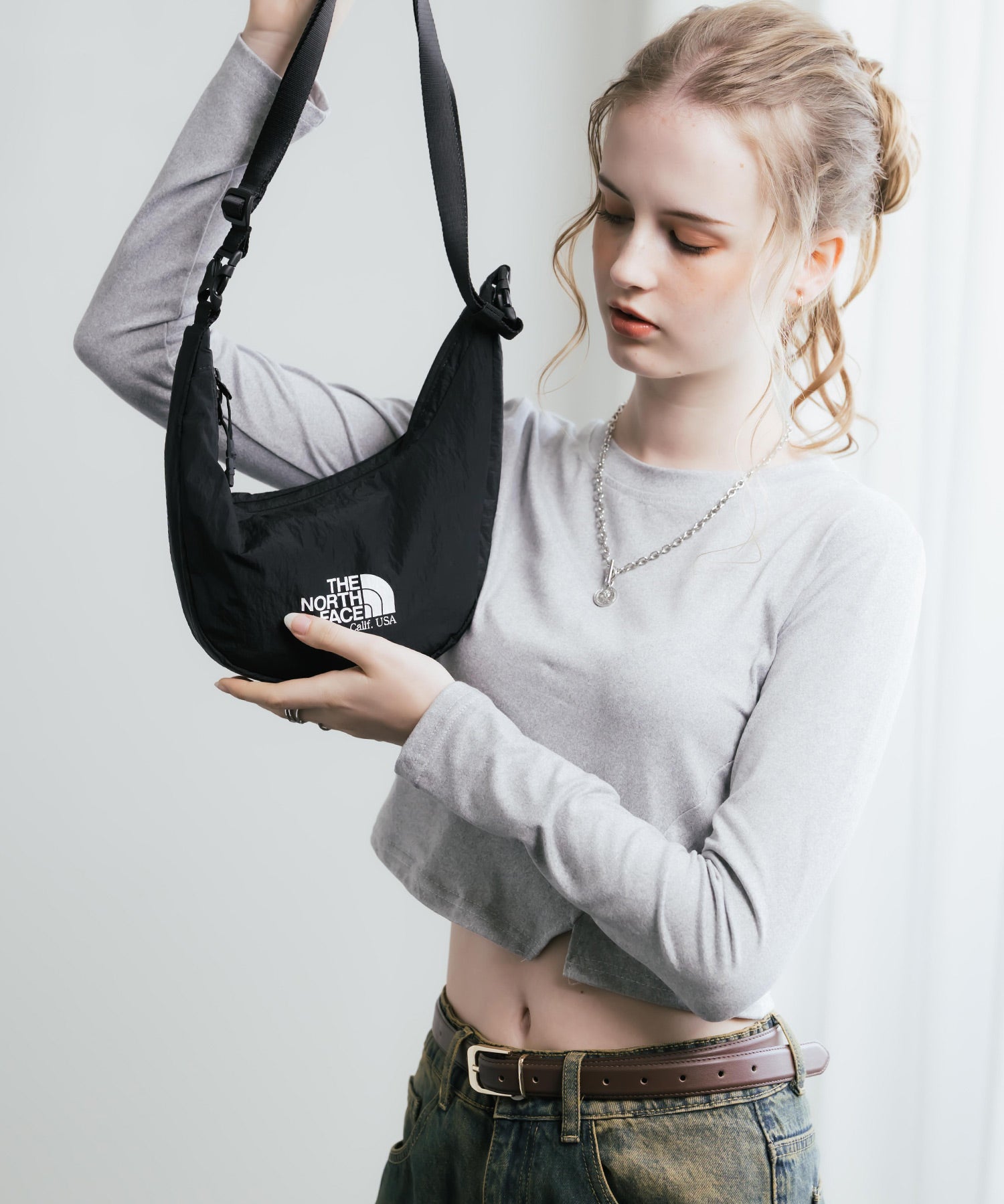 日本未展開モデル THE NORTH FACE ザ・ノースフェイス WHITE LABEL ホワイトレーベル HOBO BAG MINI 2WAYショルダーバッグ/ハンドバッグ 16355