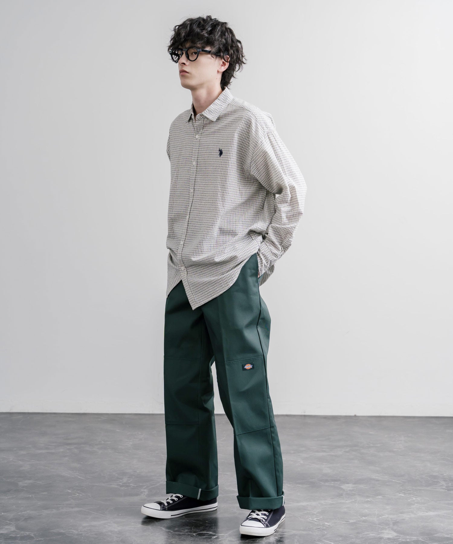 Dickies ディッキーズ 85283 Double Knee Work Pants Length32 ワンポイントロゴ刺繍ダブルニーツイルワイドストレートワークパンツ レングス32インチ 16362