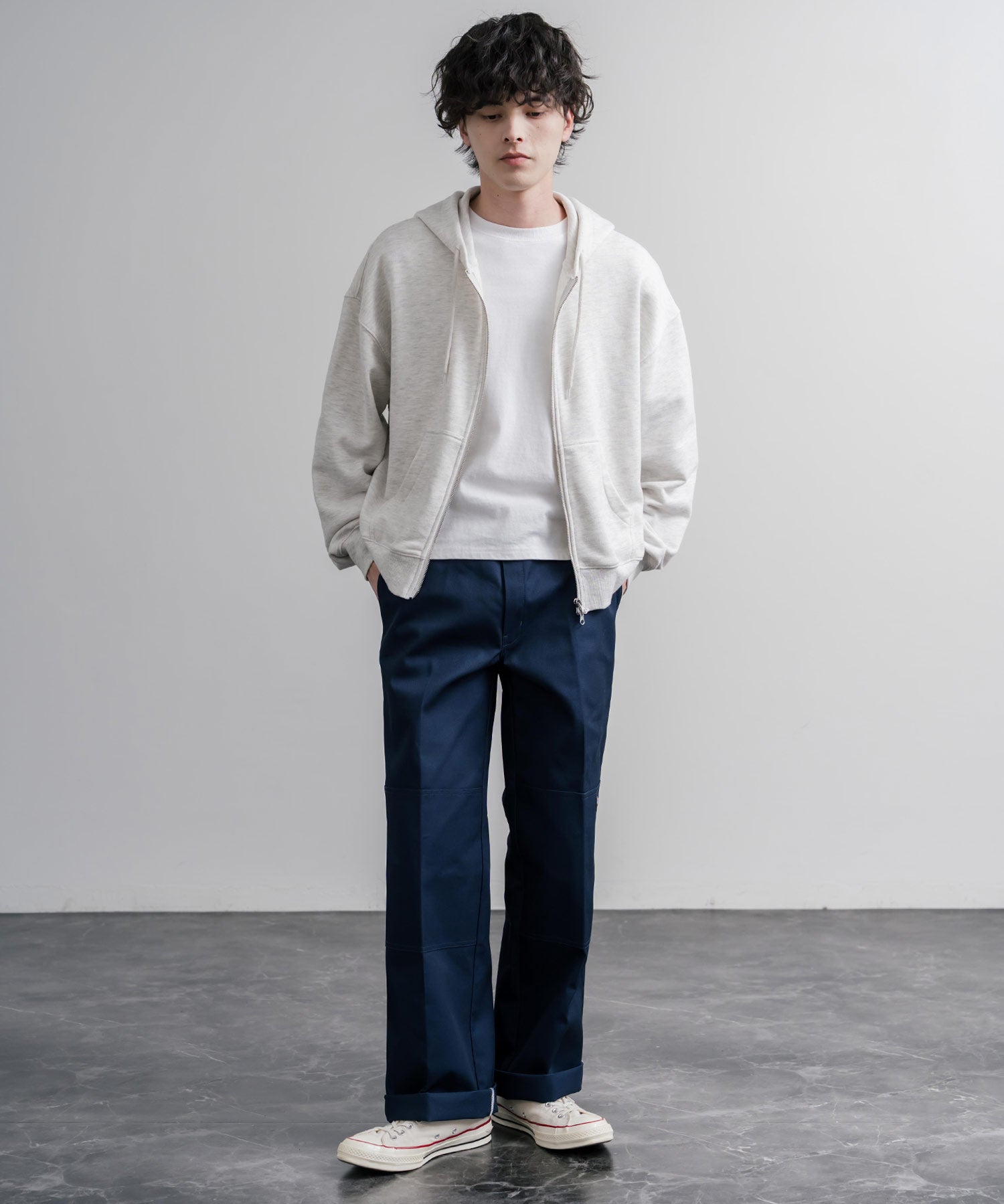 Dickies ディッキーズ 85283 Double Knee Work Pants Length32 ワンポイントロゴ刺繍ダブルニーツイルワイドストレートワークパンツ レングス32インチ 16362