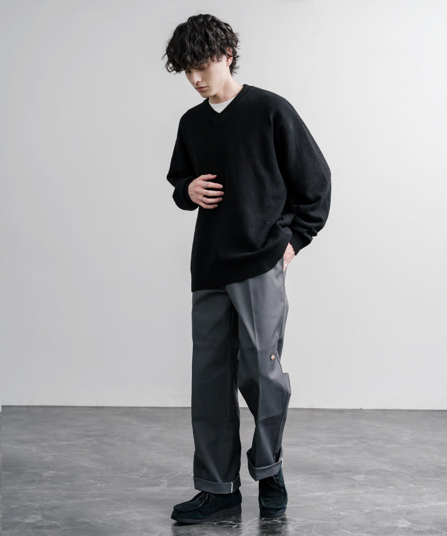 Dickies ディッキーズ 85283 Double Knee Work Pants Length32 ワンポイントロゴ刺繍ダブルニーツイルワイドストレートワークパンツ レングス32インチ 16362
