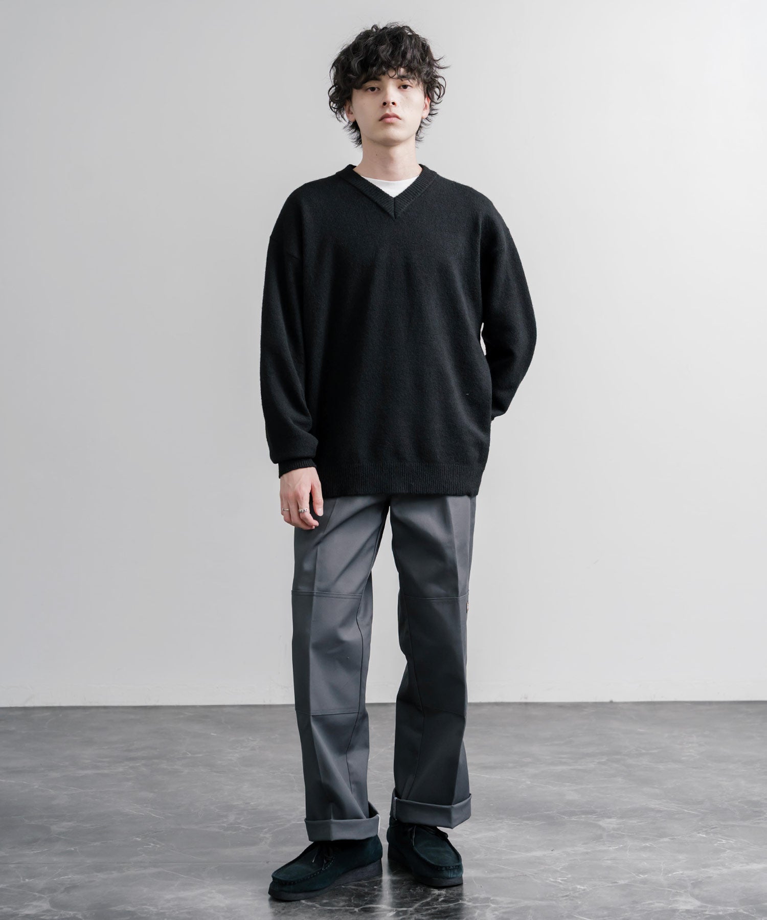 Dickies ディッキーズ 85283 Double Knee Work Pants Length32 ワンポイントロゴ刺繍ダブルニーツイルワイドストレートワークパンツ レングス32インチ 16362