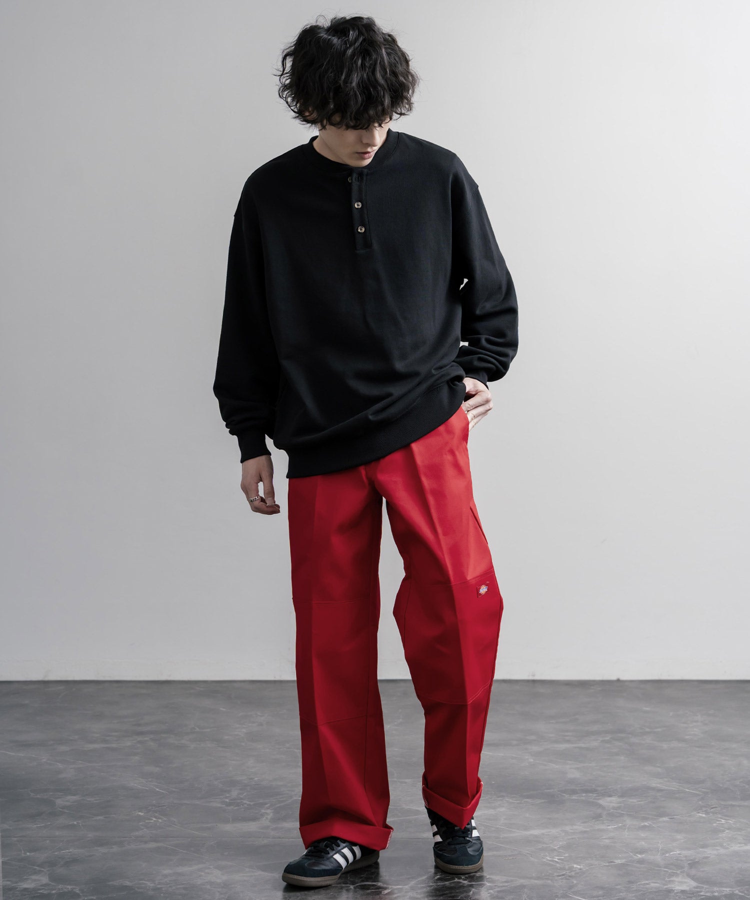 Dickies ディッキーズ 85283 Double Knee Work Pants Length32 ワンポイントロゴ刺繍ダブルニーツイルワイドストレートワークパンツ レングス32インチ 16362