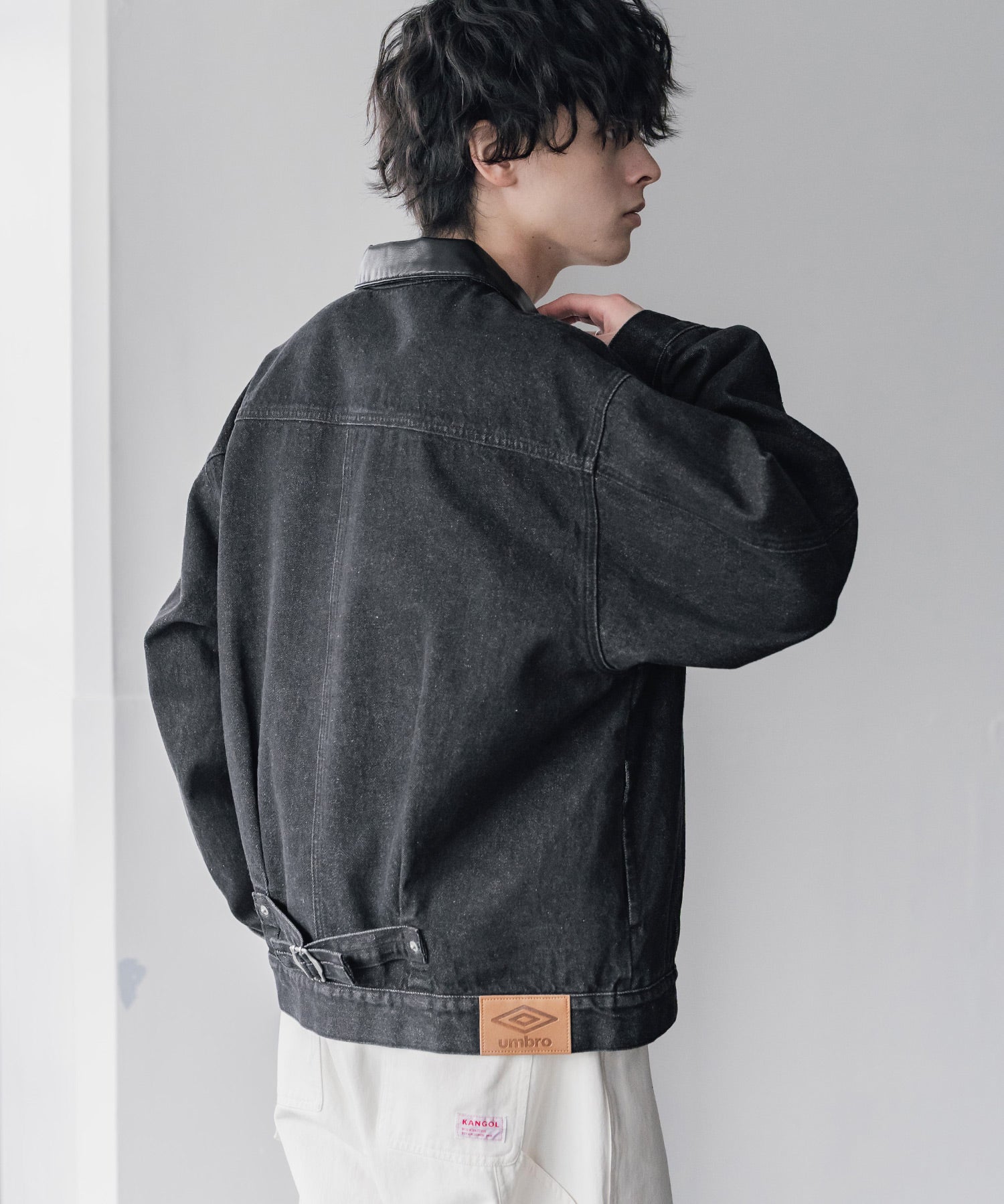 UMBRO アンブロ 別注コラボ オーバーサイズ1stタイプデニムジャケット/ワンポイントロゴ刺繍トラッカージャケット 16367
