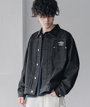 UMBRO アンブロ 別注コラボ オーバーサイズ1stタイプデニムジャケット/ワンポイントロゴ刺繍トラッカージャケット 16367