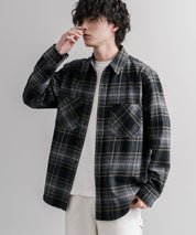 KRIFF MAYER クリフメイヤー ルーズシルエット ビエラチェックレギュラーカラー長袖シャツ 2616300 16373