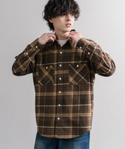 KRIFF MAYER クリフメイヤー ルーズシルエット ビエラチェックレギュラーカラー長袖シャツ 2616300 16373