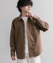 KRIFF MAYER クリフメイヤー ルーズシルエット ビエラ無地レギュラーカラー長袖シャツ 2616301 16374