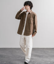 KRIFF MAYER クリフメイヤー ルーズシルエット ビエラ無地レギュラーカラー長袖シャツ 2616301 16374