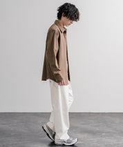KRIFF MAYER クリフメイヤー ルーズシルエット ビエラ無地レギュラーカラー長袖シャツ 2616301 16374