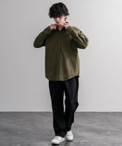 KRIFF MAYER クリフメイヤー ルーズシルエット ビエラ無地レギュラーカラー長袖シャツ 2616301 16374