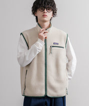 Patagonia パタゴニア M S RETRO PILE VEST レトロパイルフリースベスト/ワンポイントロゴ入りスタンドカラーフルジップボアベスト 16383