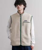 Patagonia パタゴニア M S RETRO PILE VEST レトロパイルフリースベスト/ワンポイントロゴ入りスタンドカラーフルジップボアベスト 16383