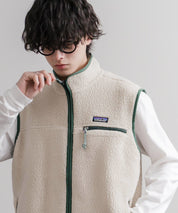 Patagonia パタゴニア M S RETRO PILE VEST レトロパイルフリースベスト/ワンポイントロゴ入りスタンドカラーフルジップボアベスト 16383