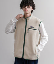 Patagonia パタゴニア M S RETRO PILE VEST レトロパイルフリースベスト/ワンポイントロゴ入りスタンドカラーフルジップボアベスト 16383