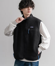 Patagonia パタゴニア M S RETRO PILE VEST レトロパイルフリースベスト/ワンポイントロゴ入りスタンドカラーフルジップボアベスト 16383