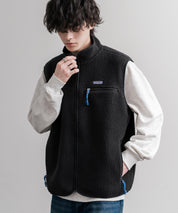 Patagonia パタゴニア M S RETRO PILE VEST レトロパイルフリースベスト/ワンポイントロゴ入りスタンドカラーフルジップボアベスト 16383