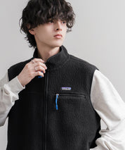 Patagonia パタゴニア M S RETRO PILE VEST レトロパイルフリースベスト/ワンポイントロゴ入りスタンドカラーフルジップボアベスト 16383