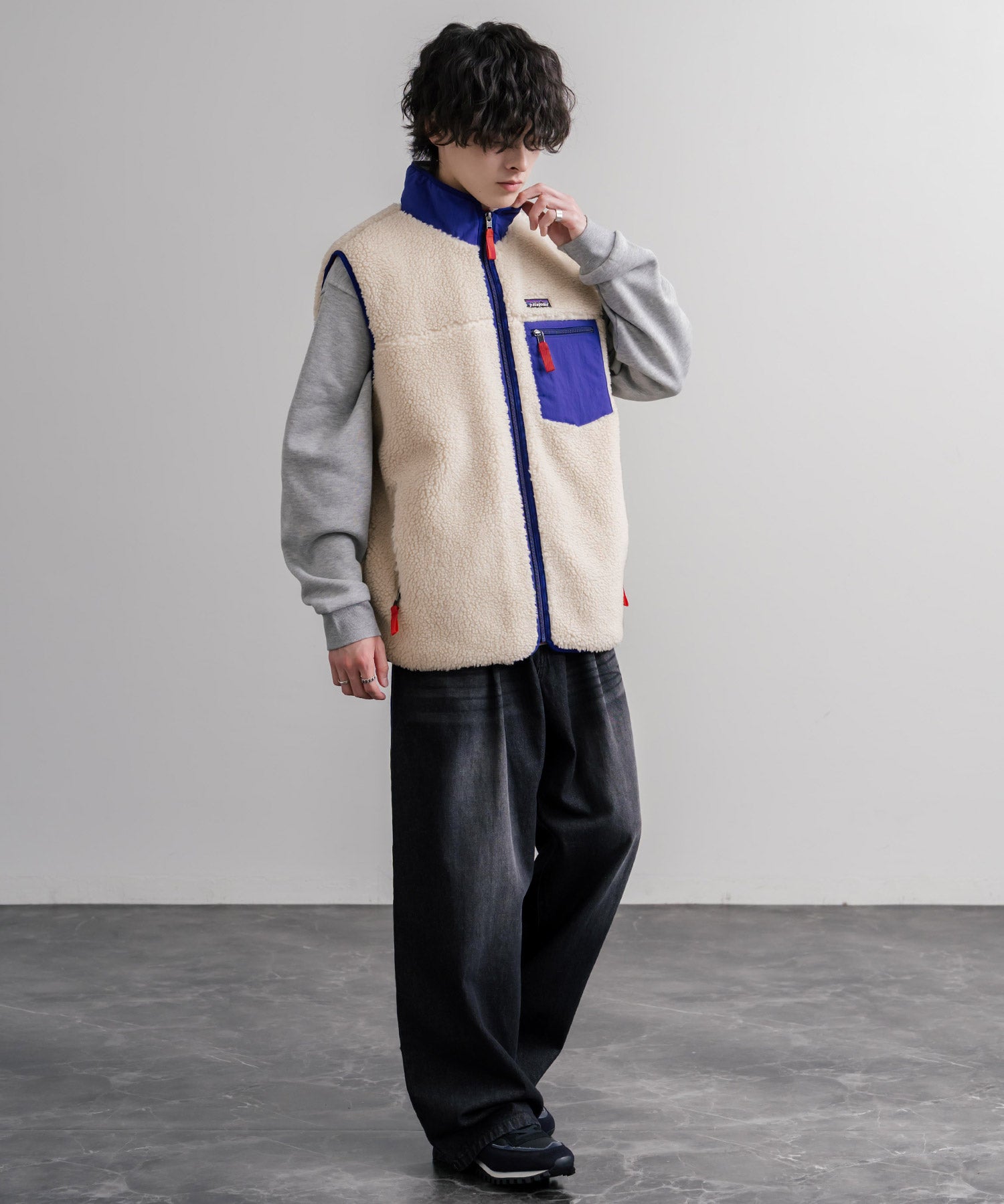 Patagonia パタゴニア M'S CLASSIC RETRO-X VEST クラシックレトロXフリースベスト/ワンポイントロゴ入り配色切替スタンドカラーフルジップボアベスト 16384