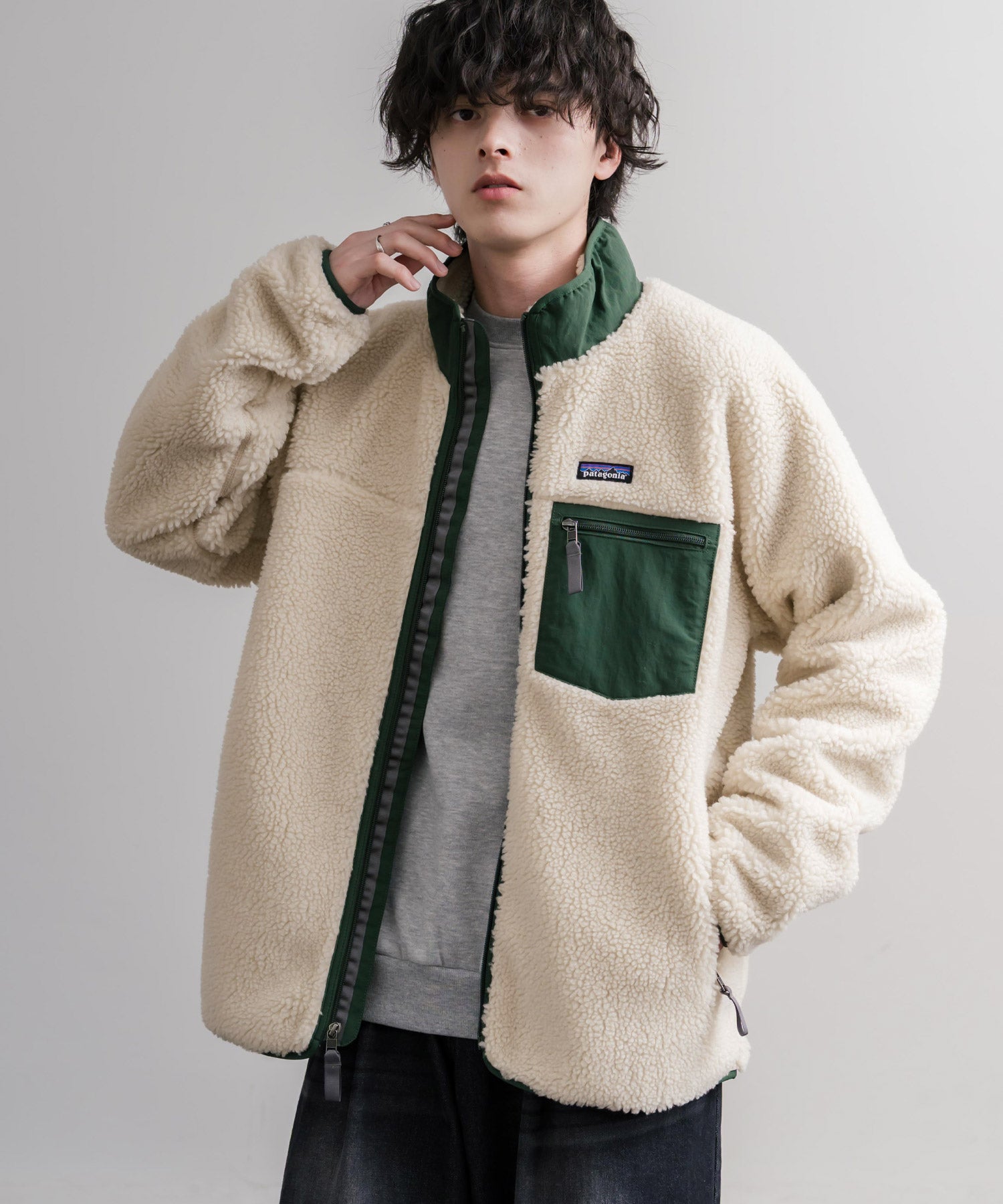 Patagonia パタゴニア M S CLASSIC RETRO X JKT スタンドネックフリースジャケット/ボアジャケット 16386