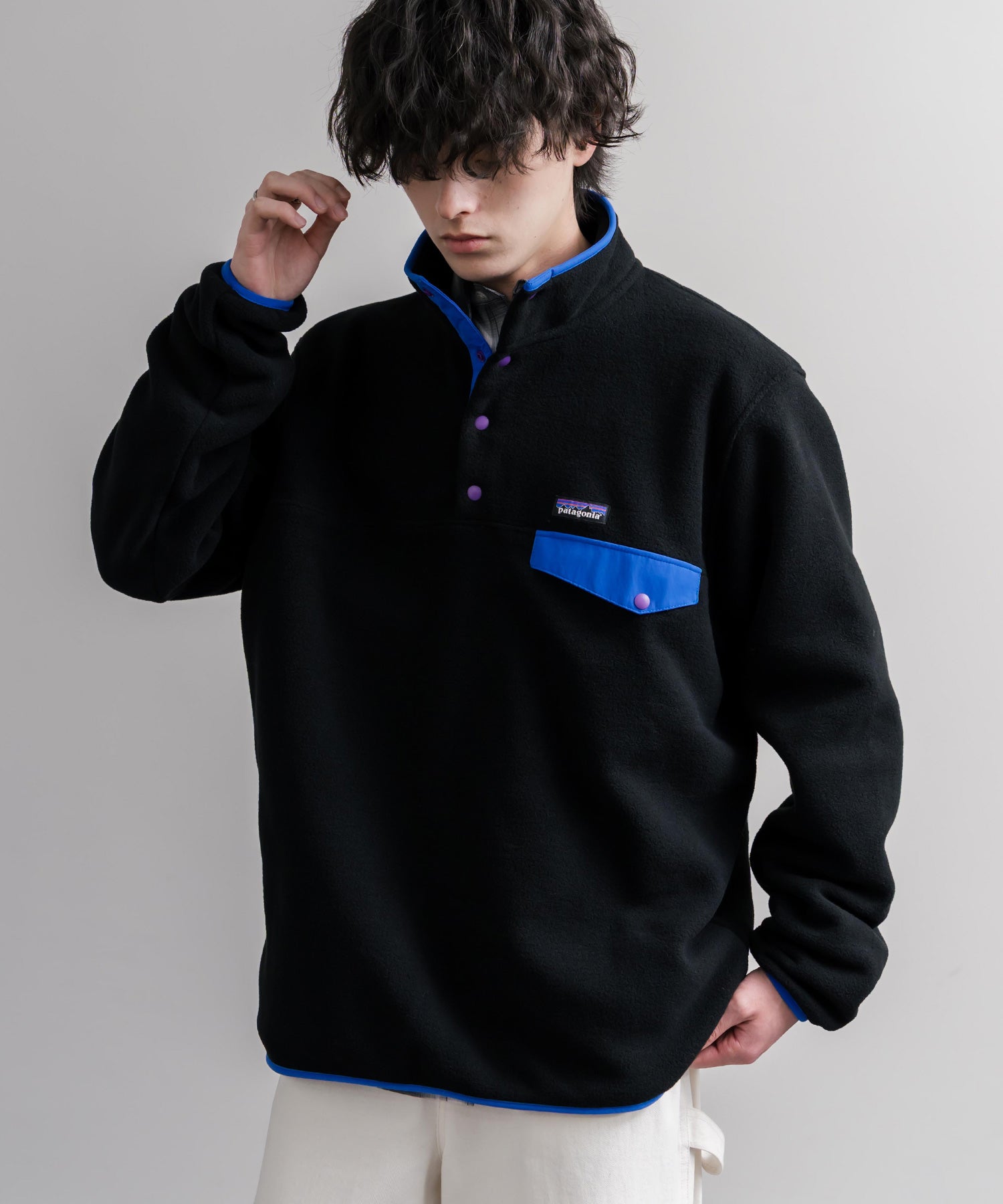 Patagonia パタゴニア M S LW SYNCH SNAP T P O シンチラフリーススナップボタン長袖プルオーバー 16387